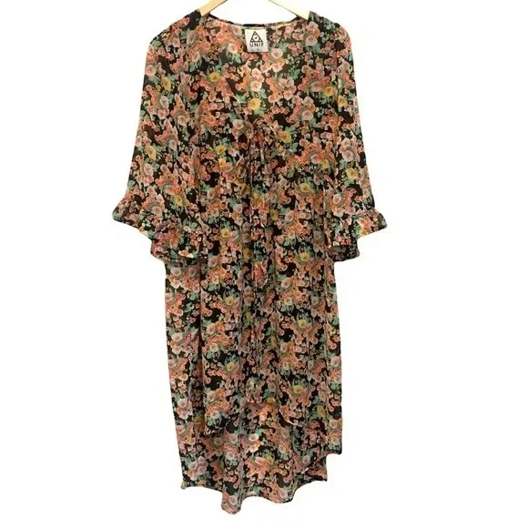 UNIF - FLORAL CHIFFON KIMONO - Picture 3 of 6